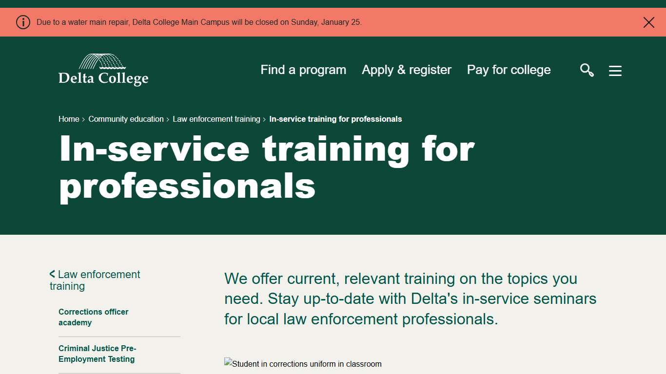 In-service training for professionals
